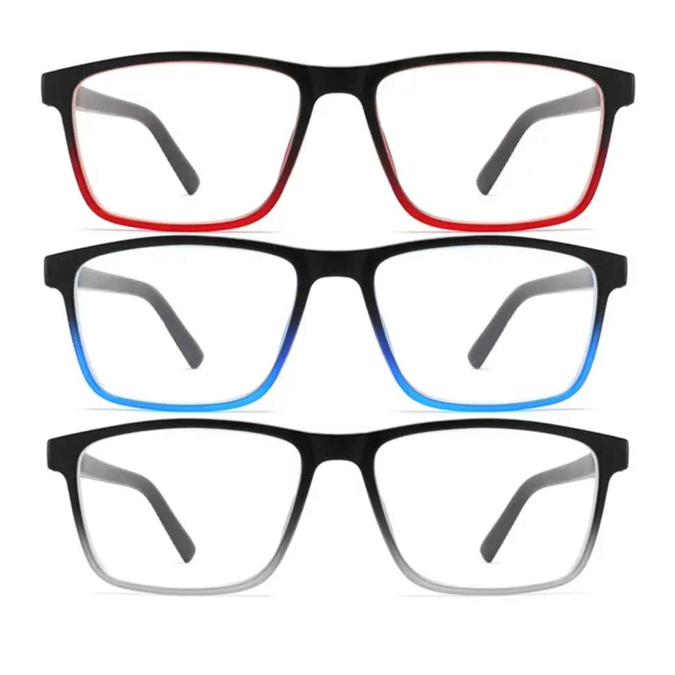 

Men's 3 Pack Blue Light Blocking Reading glasses Rectangular Spring Hinge Anti Eye Strain Presbyopia Readers