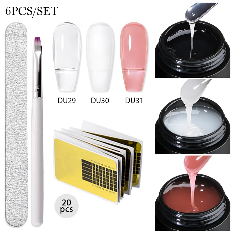 Mtssii-Verhéritage à Ongles Gel UV Semi-Continu, Extension Rapide, Nude, Lait, Blanc, Outils de Manucure, 8ml, 6 PCs/Set, N64.Art