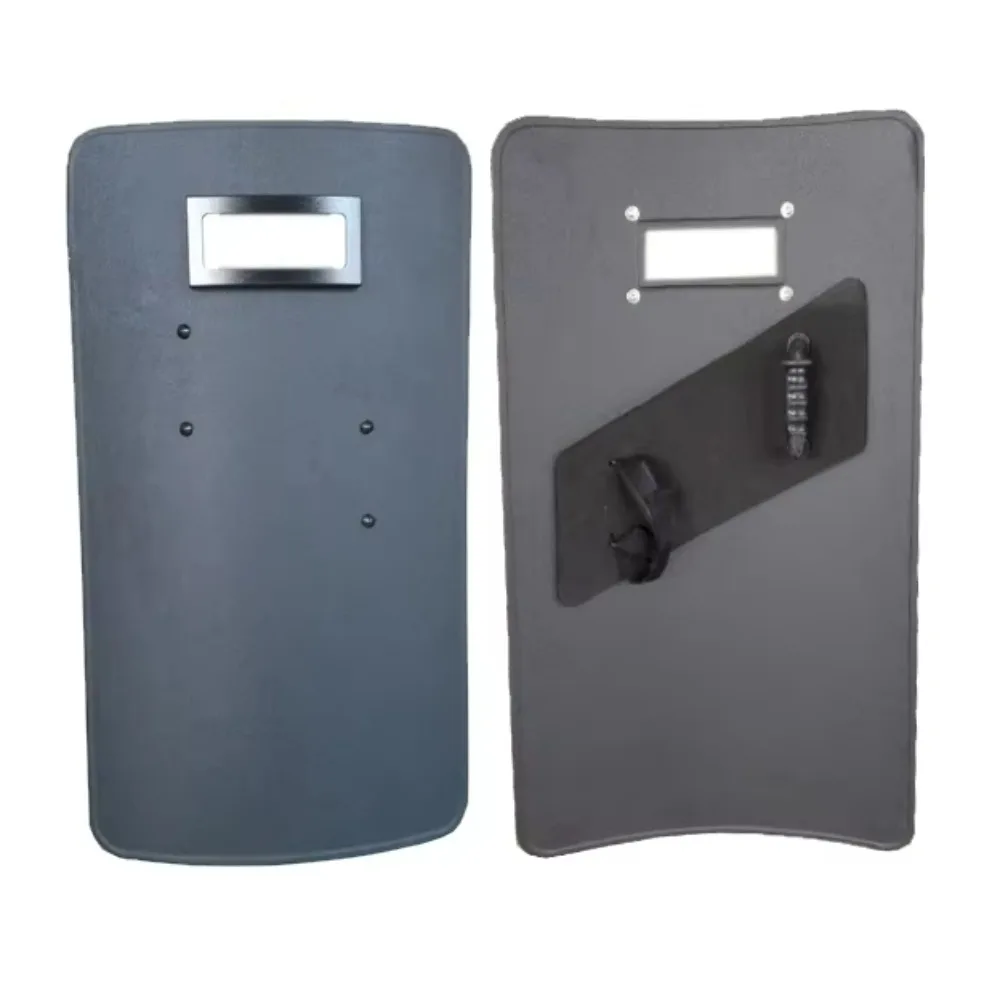 Protection Uhmwpe Defense Tactical Shield Glass Window Handles Safety Protective Black PE Full Coverage Self Security Shield