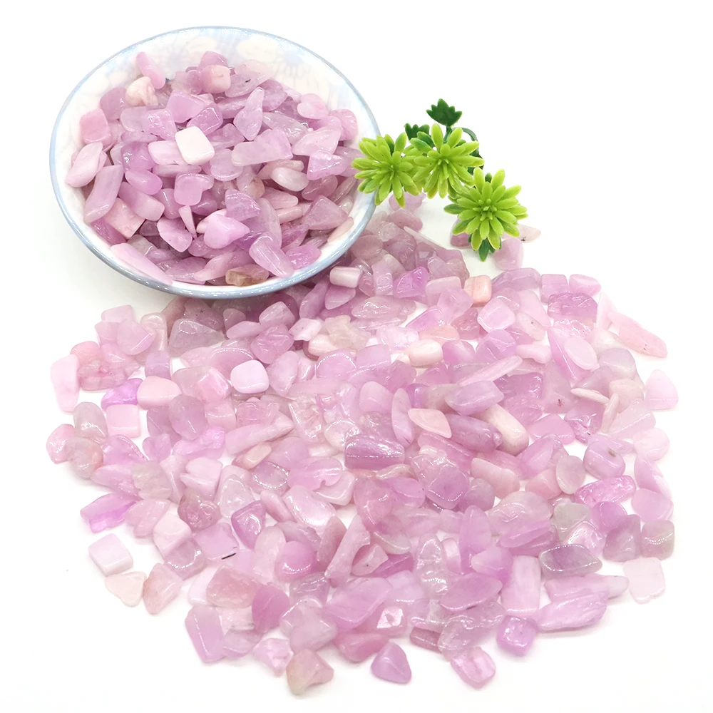 Kunzite Gravel Crystal Chips Natural Stone Reiki Healing Quartz Energy Mineral Gems Specimen Aquarium Home Decoration DIY Crafts