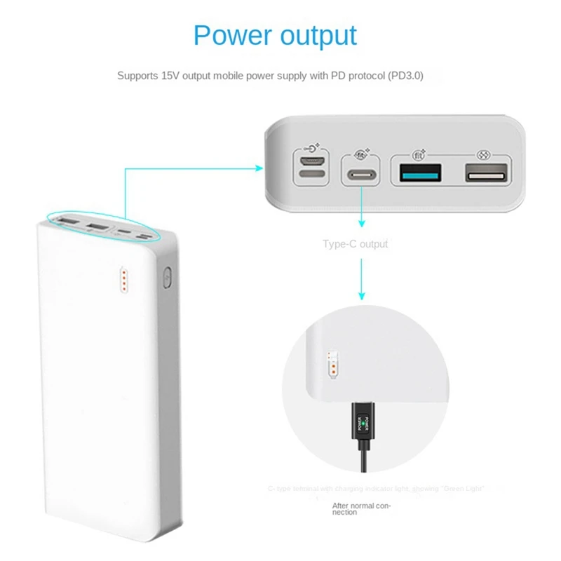 Кабель питания со штекером USB Type-C и разъемом D-Tap 15 в PD3.0, прочный и простой в использовании, для аккумуляторов с V-образным креплением