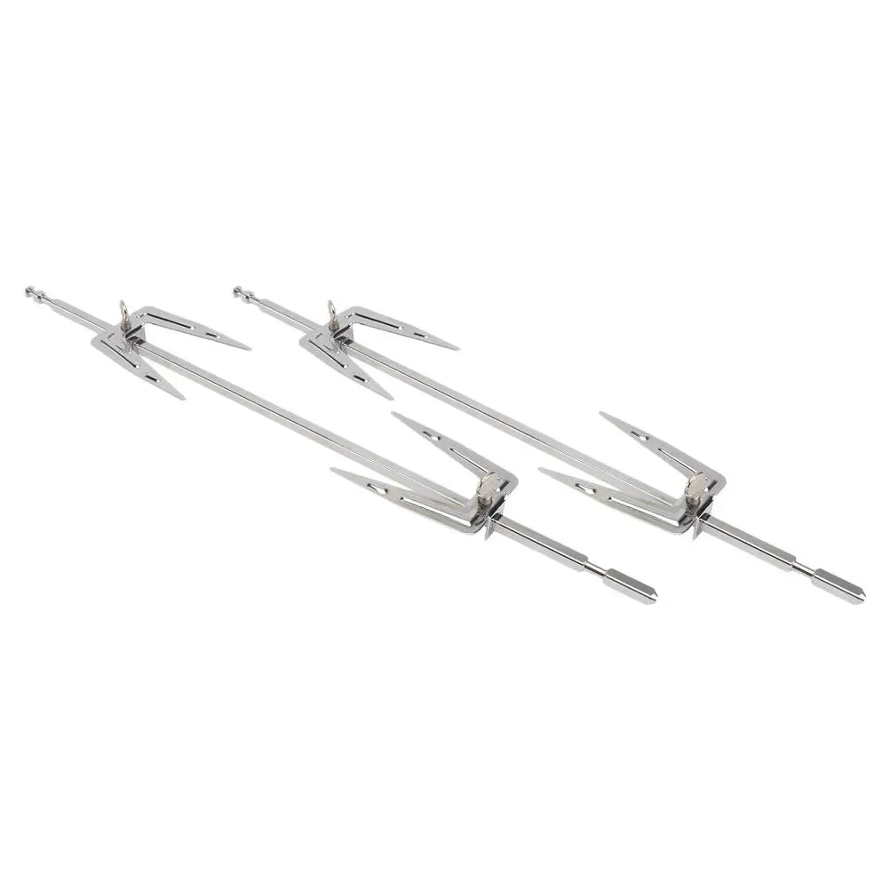 2Sets Stainless Steel Chicken Grill Fork Set Quick Thumb Screw Adjustment for Oven Roast Turkey Meat Bbq Home Cooking