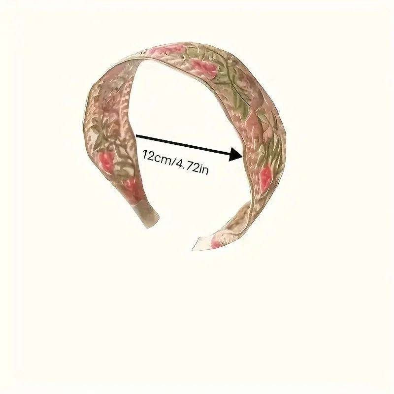3 Stück böhmische bestickte Blumen-Stirnbänder, breites Band, Haar-Accessoires, lebendige mehrfarbige Blumen, hochwertiger Stoff für Frauen – Detail 4