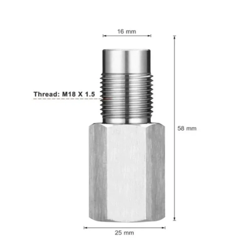 Universal S304 Stainless M18*1.5 Extension Mini Catalyst Filter Oxygen O2 Sensor Adapter Connector Extender Spacer Auto Parts