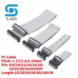 1PCS 1.27MM/2.0MM/2.54MM Pitch FC-6/8/10/16/20/40/50 Pin 20/30/50/CM Gray Flat Ribbon Jtag Isp Download Data Cable 1.27 2.0 2.54