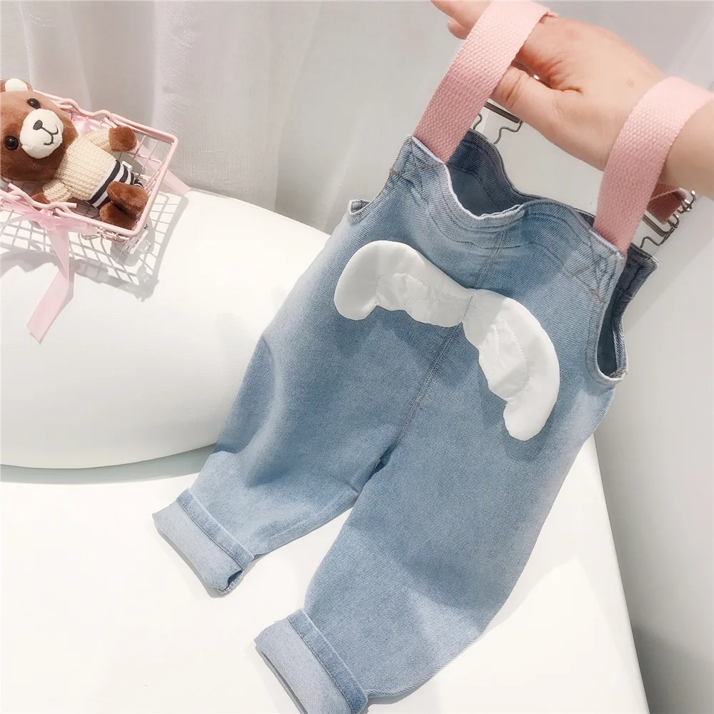 

Lunoakvo Baby Girl Jumpsuit Blue Denim Toddler Overalls Infant Clothing Loose Children Rompers Girls Pants