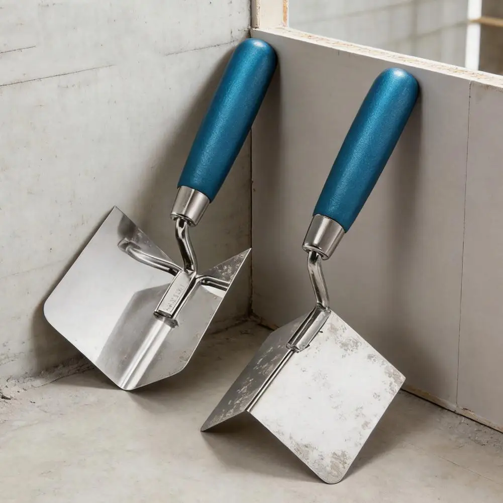

Soft Grip Handle Trowel 2pcs Stainless Steel Drywall Corner Trowel Set Ergonomic Soft Grip Masonry Tools Exterior for Precision