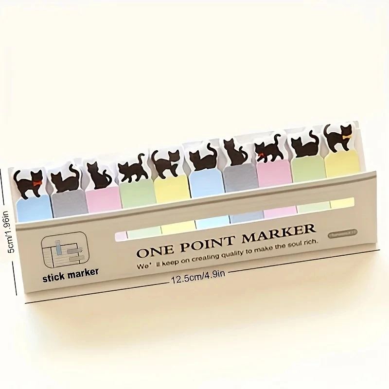 150 Sheets/Pack Cartoon Cat Theme Sticky Notes Set | Perfect For Bookmarks And Memo Pads, Essential For Office Use Student