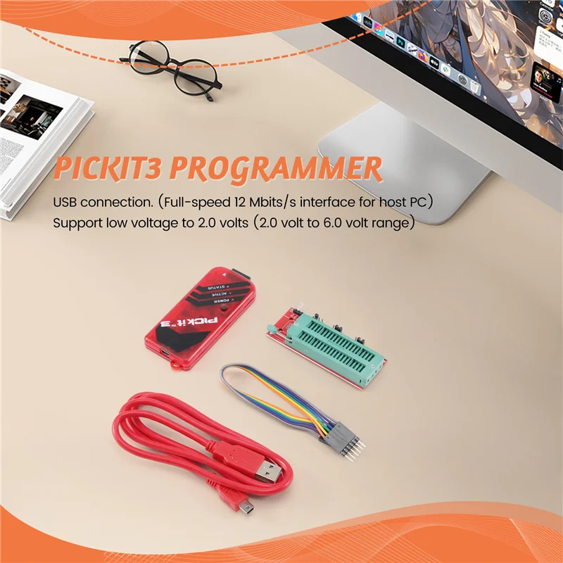 ABMF-PICKIT3 프로그래머 + PIC ICD2 PIC 키트 2/3 프로그래밍 어댑터 범용 프로그래머 시트 FZ0508