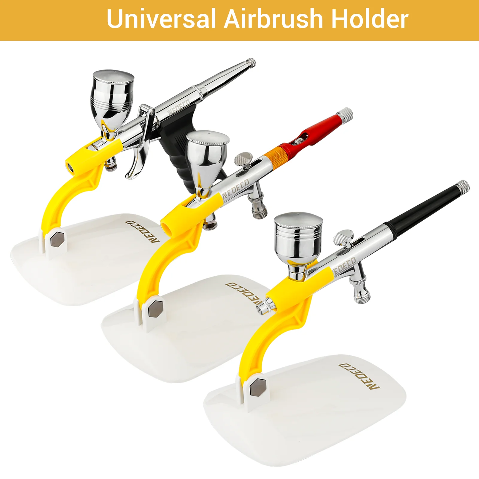 Universal Airbrush Holder, PVC Airbrush Stand, Multi-angle fixing, fit Neoeco, Iwata, Paasche, Badger, Grex and Generics Tools