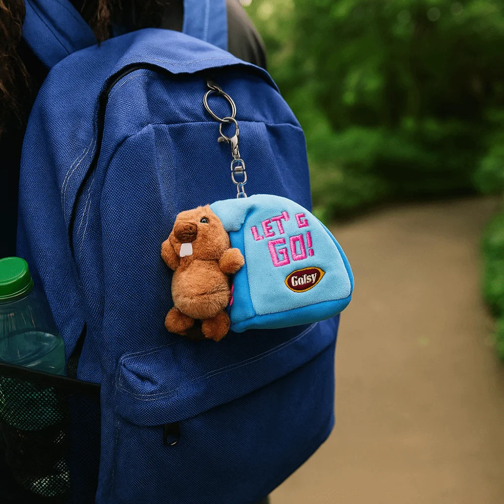 Llavero de Marmota de Dibujos Animados, Colgante de Tienda de Campaña Portátil, Divertido Llavero de Mochila para Estudiantes