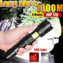 XHP120 Zoom Torch 1000M Super Bright High Power Flashlight Rechargeable Outdoor Camping Lantern Fishing Light