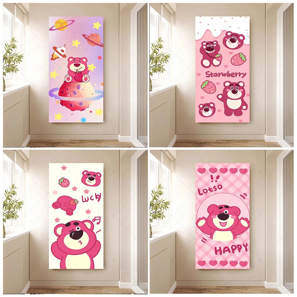 

Disney Lotso Door Cover Background Supplies Strawberry Bear Photography Backdrop Party Decorations Photo Shoot Prop Girl Gifts