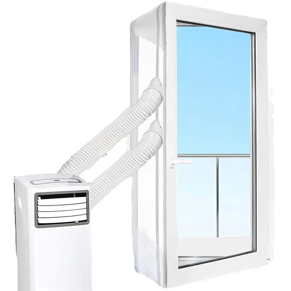 AirLock Window Seal for Portable Air Conditioner  Flexible Cloth Sealing Plate Window Seal with With Zip and Adhesive Fast