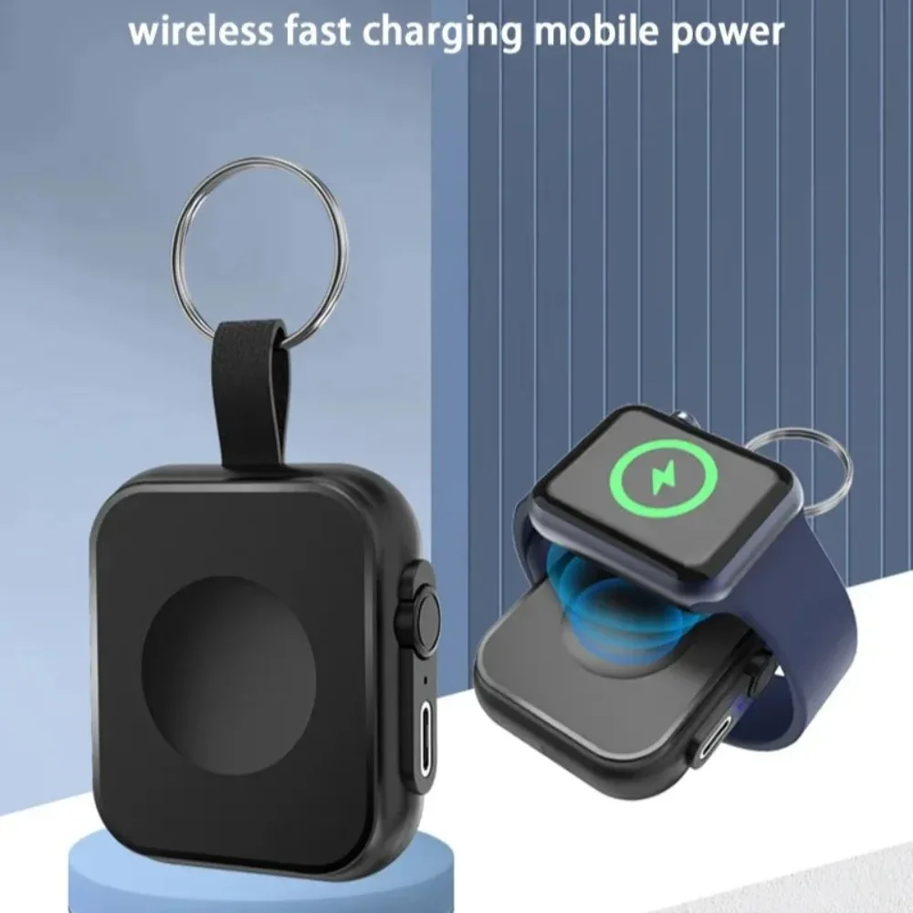 1200mAh Mini Magnetic Wireless Watch Charger Keychain Portable Power Bank 2.5W Wireless Charging For All Apple Watch Series