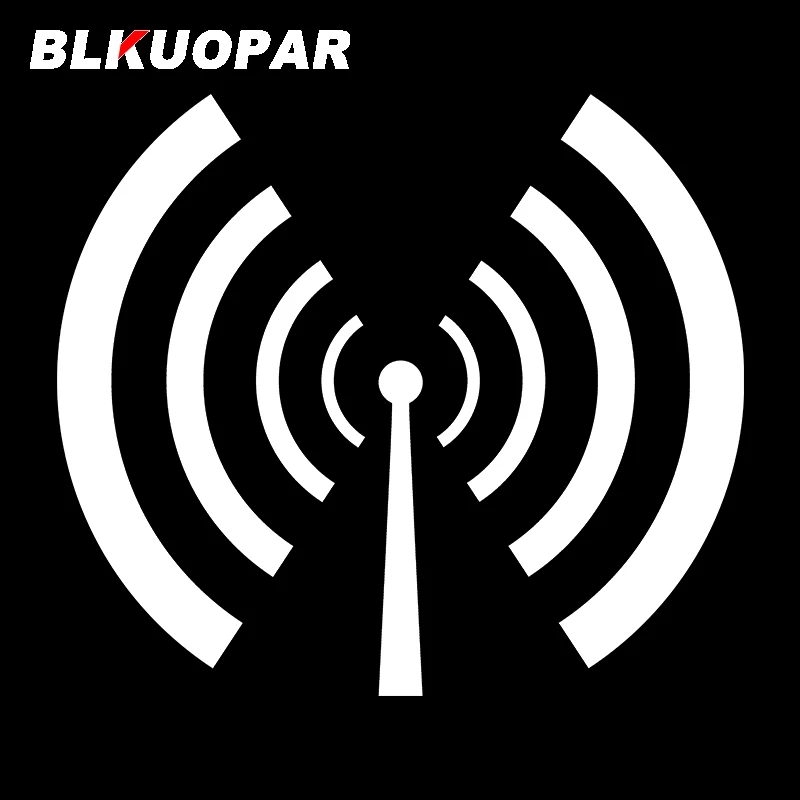 BLKUOPAR for Wireless Signal Reception Car Stickers Simple Graffiti Decals Die Cut Scratch-Proof Motorcycle Windshield Decor