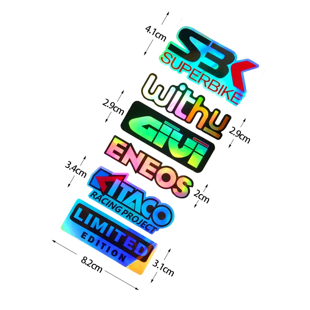 Laser Rainbow Vinyl Motorcycle Stickers Kit Moto Helmets Bikes Body Decals Accessories For Honda Yamaha Kawasaki Voge ZONTES BMW