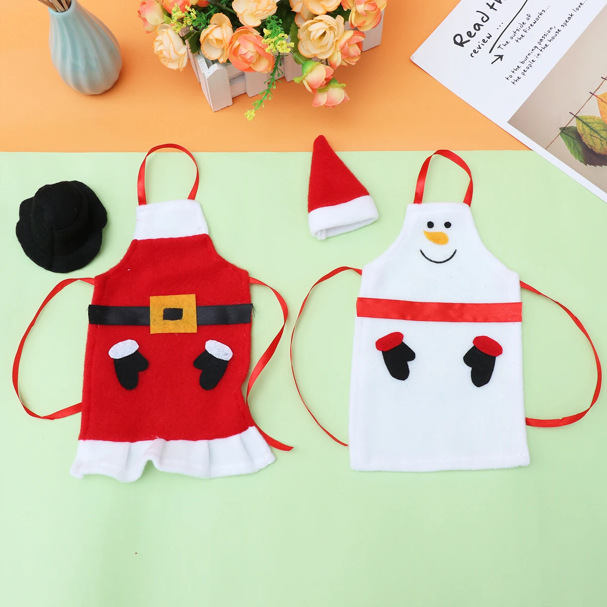 

2Pcs Bottle Cover Christmas Decoration Protective Practical Accessory for Party Tableware Bar Tool Gift Idea