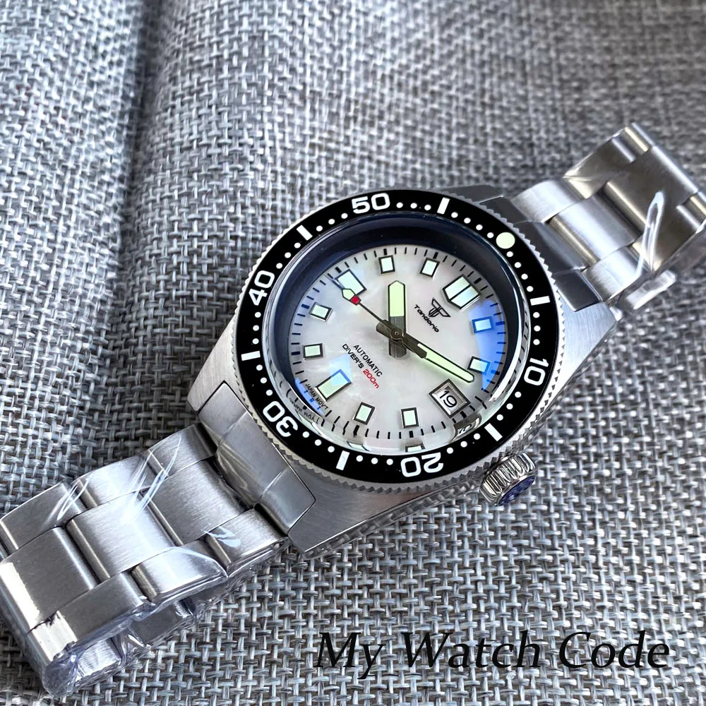 Swim 62mas Dive Automatic Men Watch White Shell Dial AR Sapphire C3 Lume NH35 Movement Sport Luxury Steel Wristwatch Reloj