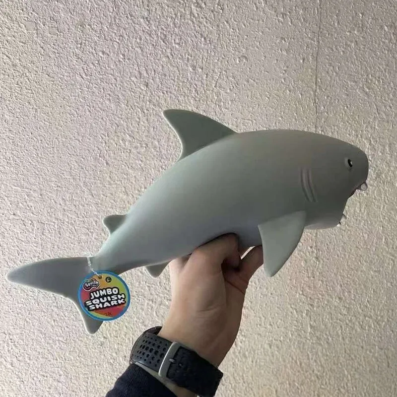 32cm Generic  Shark Squishy Squeeze Stress Ball Jumbo Soft Fidget Sensory Toy For Stress Relief Office Leisure Decompression