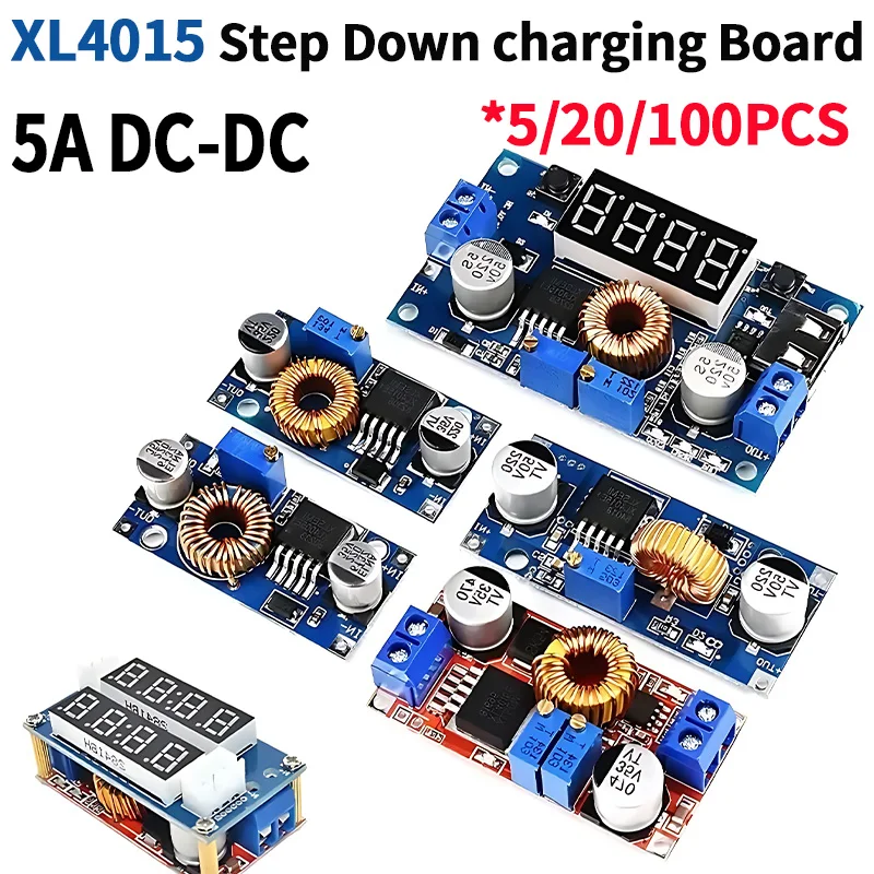 XL4015 5A Adjustable Power CC/CV Lithium Battery Step-down Charge Module Led Power Converter Lithium Charger Constant Voltage