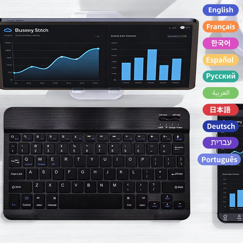 Bluetooth Keyboard Mouse for iPad Pro Multi Device Wireless Keyboard Compatible with iOS Android Windows Huawei Xiaomi Tablets