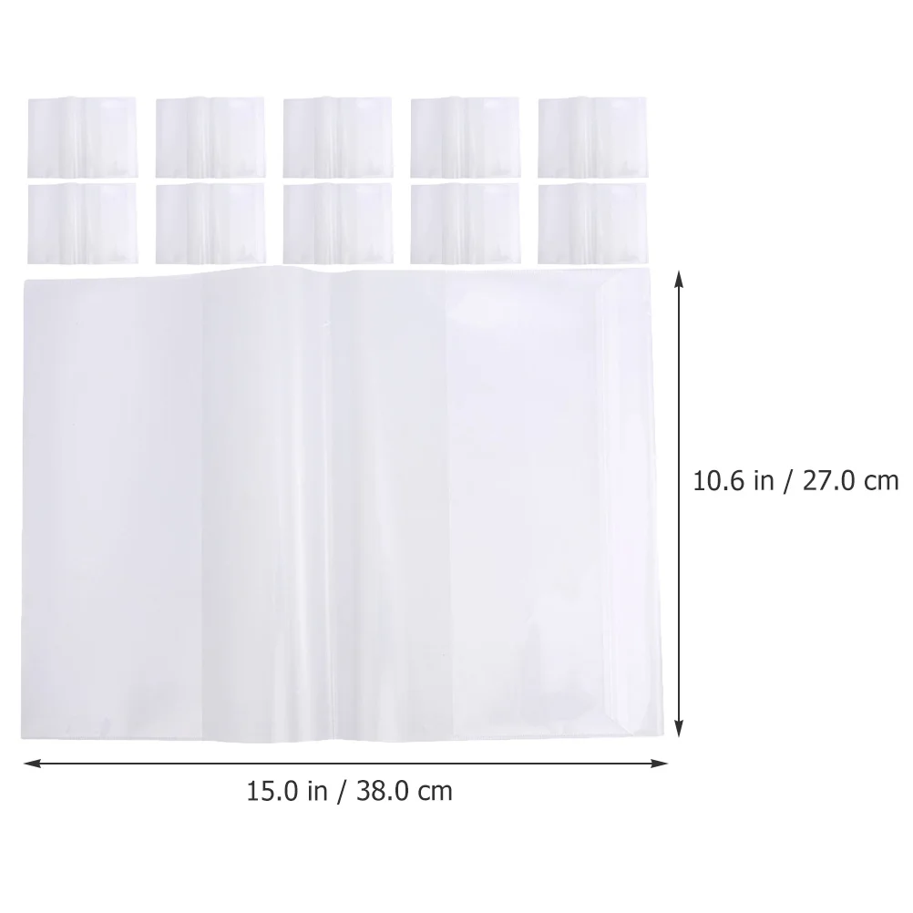 20Pcs Transparent Book Protector Reusable Waterproof PP for Textbooks Students Thickened Book Protective Case