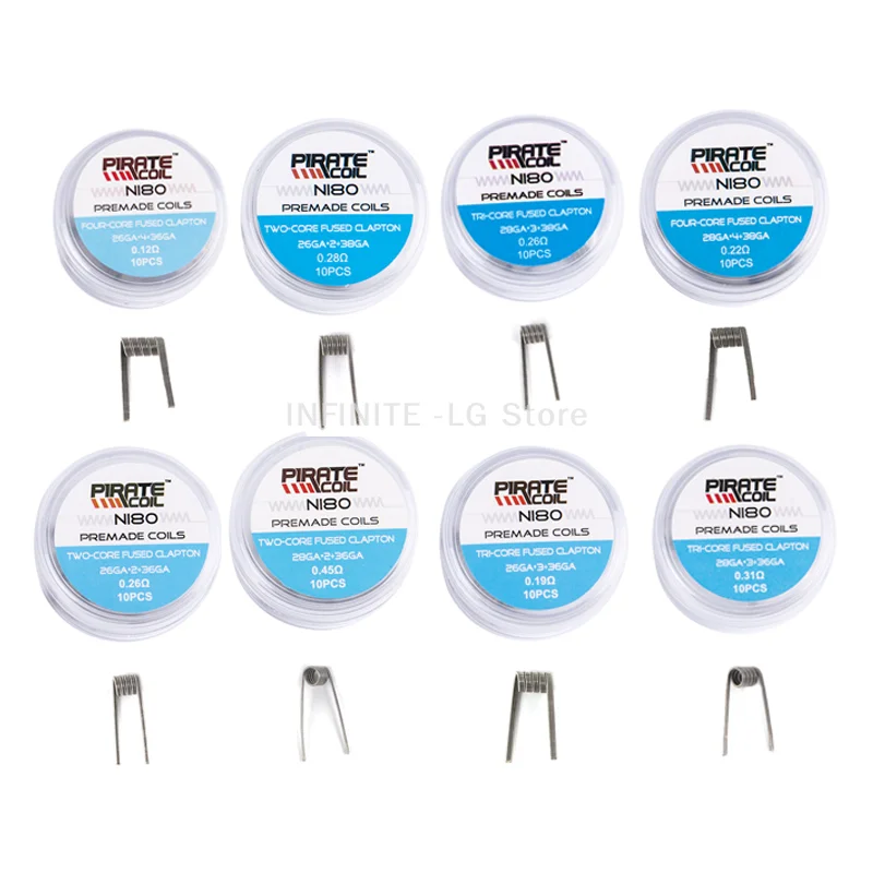 10 unidades/caixa bobinas pré-fabricadas NI80 bobina pré-construída para fio de aquecimento MTL RDA RTA RBA Mod