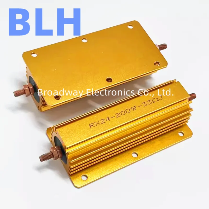 RX24 Watt Gold Aluminum Shell Wirewound Resistor 200W 300R 330R 400R 470R 500R 1K 2K 4.7K  5K 6.8K 10K 12K 15K 20K 25K 30K ohm