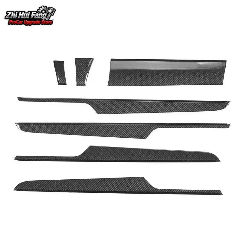 

Подходящие детали для модификации интерьера из волокна для Porsche Macan, сухоуглеродная панель, отделка центральной консоли, дверная ручка