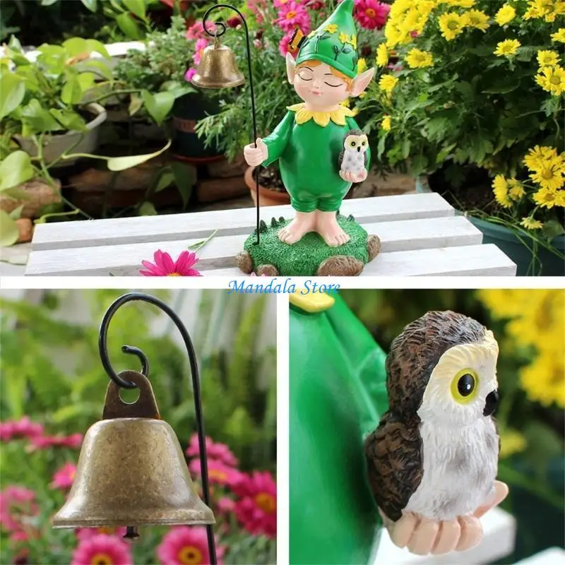 

U2JC Handmade Resins Bells Sculpture Decorative Gift with Color and Pleasant