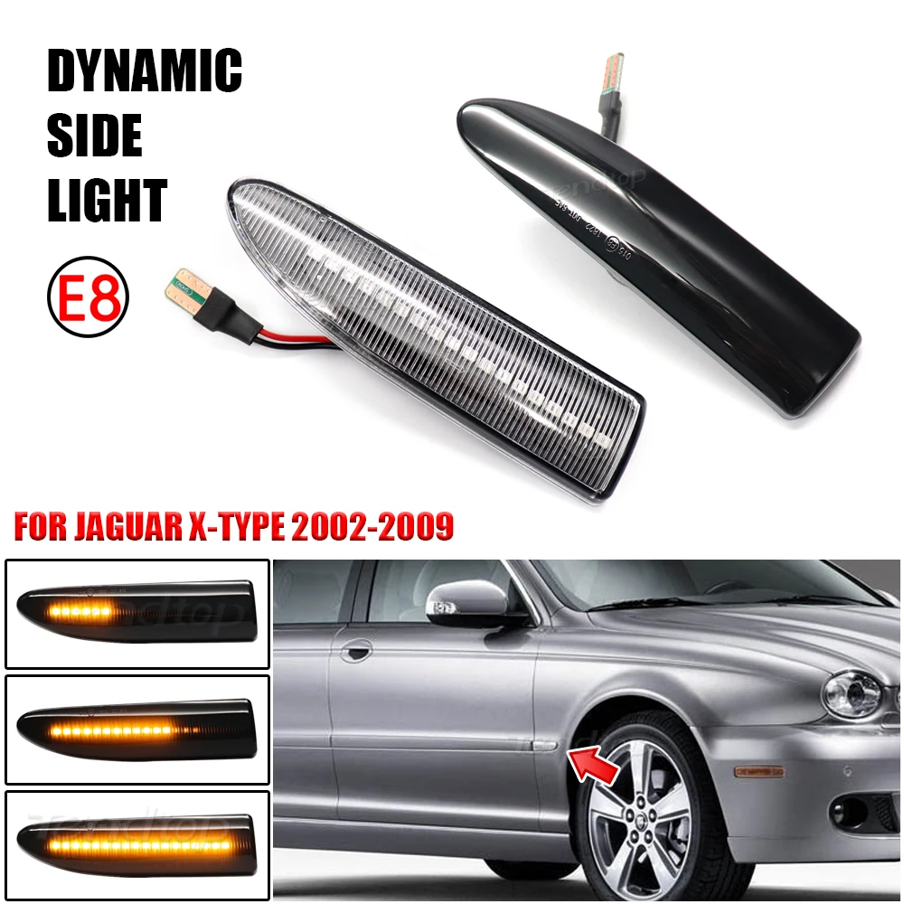 Dynamic Turn Signal Light Side Marker Lamp LED Flashing Indicator For Jaguar X-Type 2002 2003 2004 2005 2006 2007 2008 2009