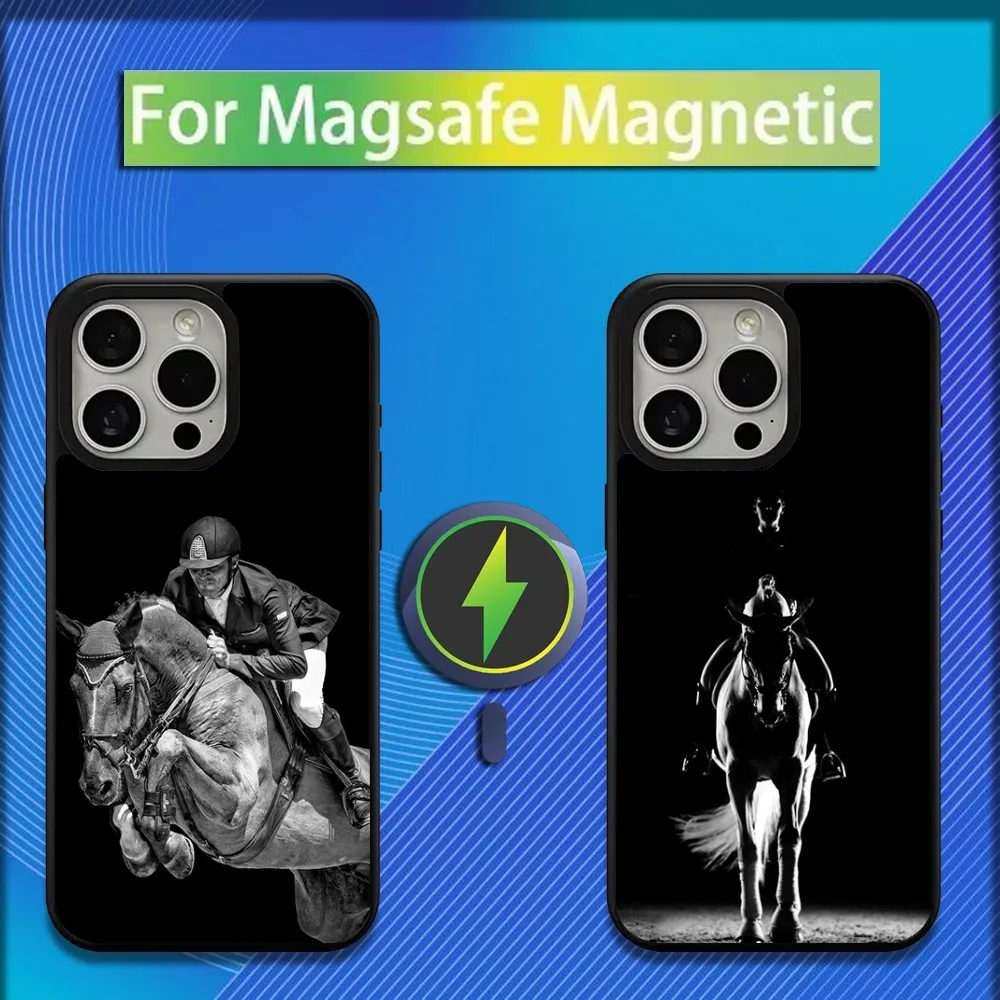 Competition Equestrian Horse Phone Case For iPhone 16,15,14,13,12,11,Plus,Pro,Max,Mini Magsafe Magnetic Wireless Charging