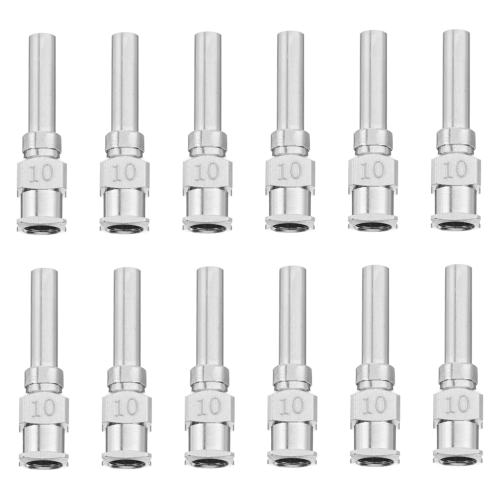 12 Pcs Stainless Steel Needle Unbending Dispensing 14 Gauge Lock Precision Luer Slips Tip Ink