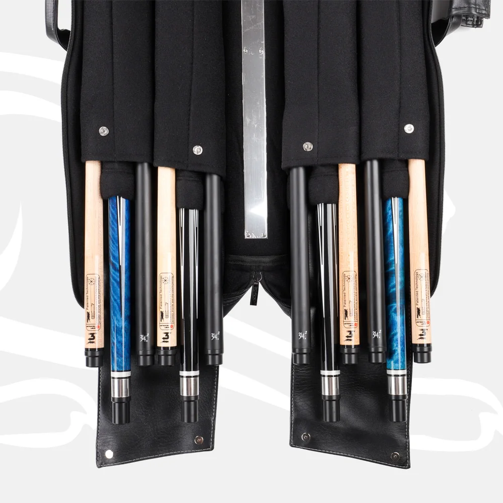 PREOAIDR Чехол для кия с 12 отверстиями, 4 ягоди, 8 валов, сумка для бильярдного кия, 2 цвета, чехол для бильярдной клюшки, чехол из искусственной кожи, высокая емкость