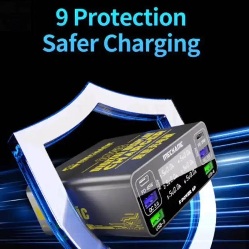 ميكانيكي سريع CharingStation شاشة ديجيتال 40 واط 6 منافذ QC3.0 شاحن USB آيفون/شاومي جميع الهواتف الساعات الذكية F-Power 6