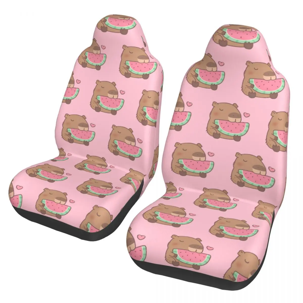 Capybara Loves Watermelon Car Seat Cover Protector Interior Accessories Suitable For All Kinds Models Car Seat Covers Fishing