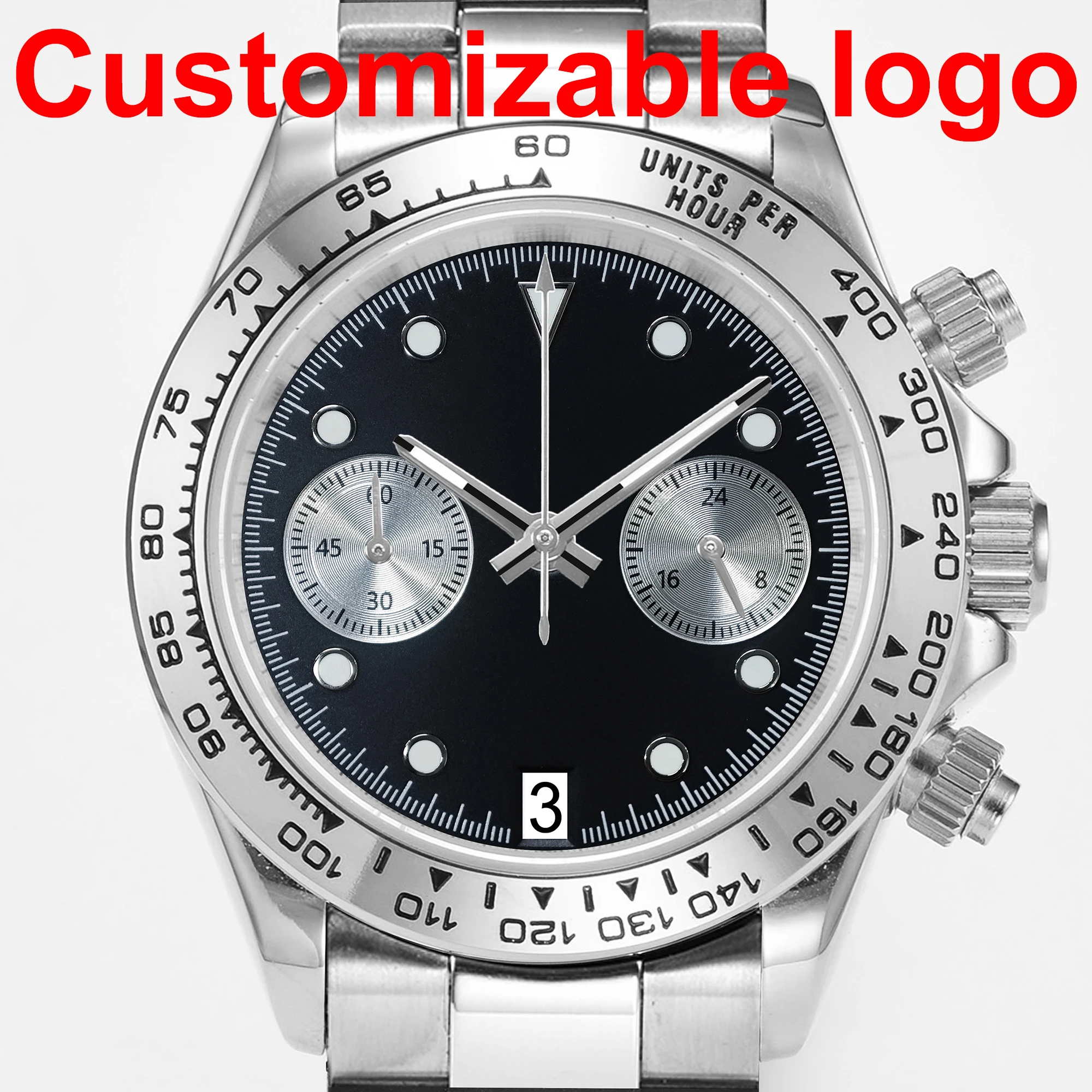 

39mm VK64 New Quartz Men's Watch Sapphire Glass Waterproof 10am C3 Night Light Customizable Logo
