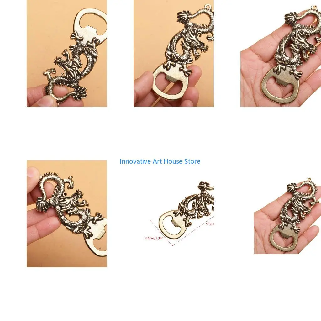 E1PC Dragon Bottle Opener Keychain Keyring 2024 New Year Decoration Beer Open Tools