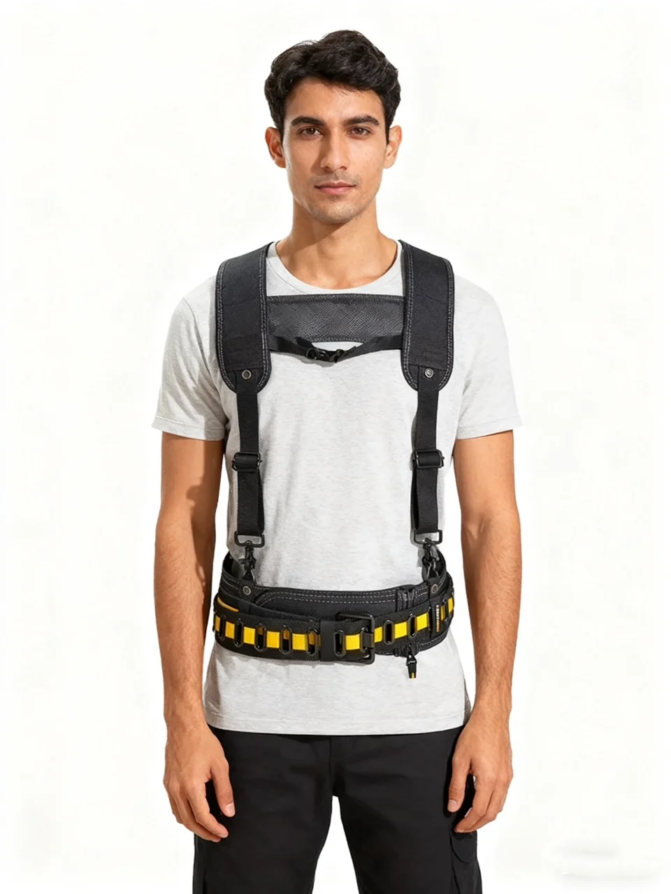 

Сверхмощный ремень для инструментов электрика, быстросъемный регулируемый утолщенный поясной ремень с плечевым ремнем, набор инструментов с несколькими карманами