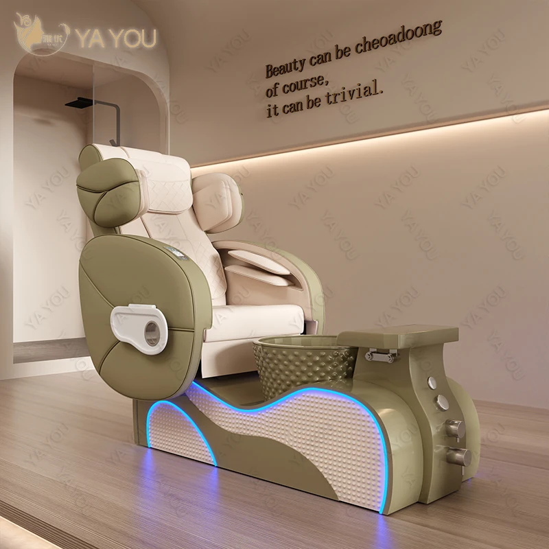 

High-quality New Electric Massage Flat-laying Pedicure Chair with Automatic Water Circulation and LOGO Added for Nail Shop