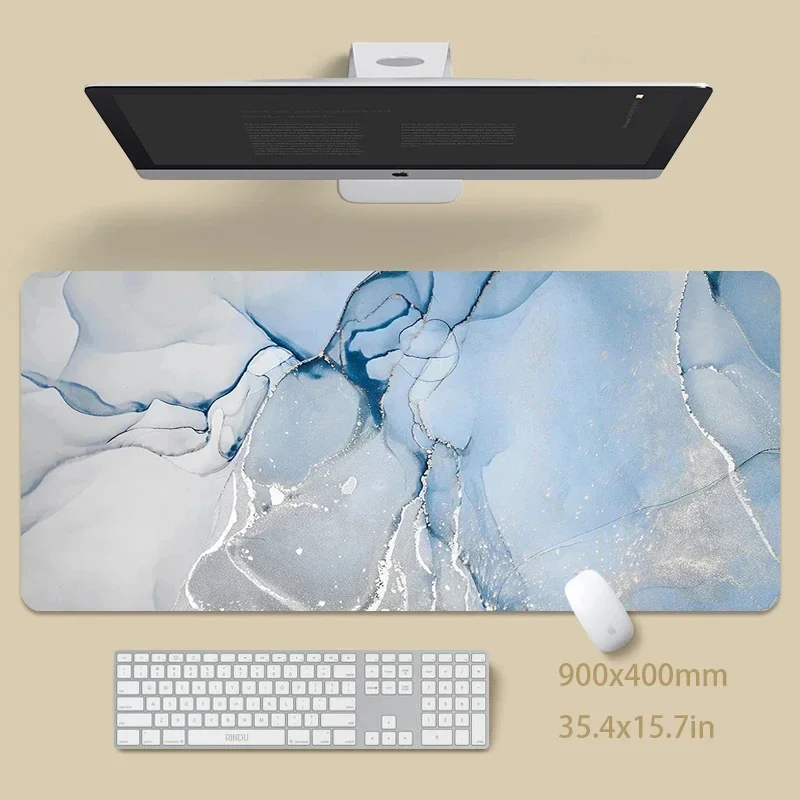 Marble 80x30cm XXL Lock Edge Mousepads Large Gaming Mousepad Keyboard Mat Mouse Mat Beast Desk Pad Mouse Pad for Gift