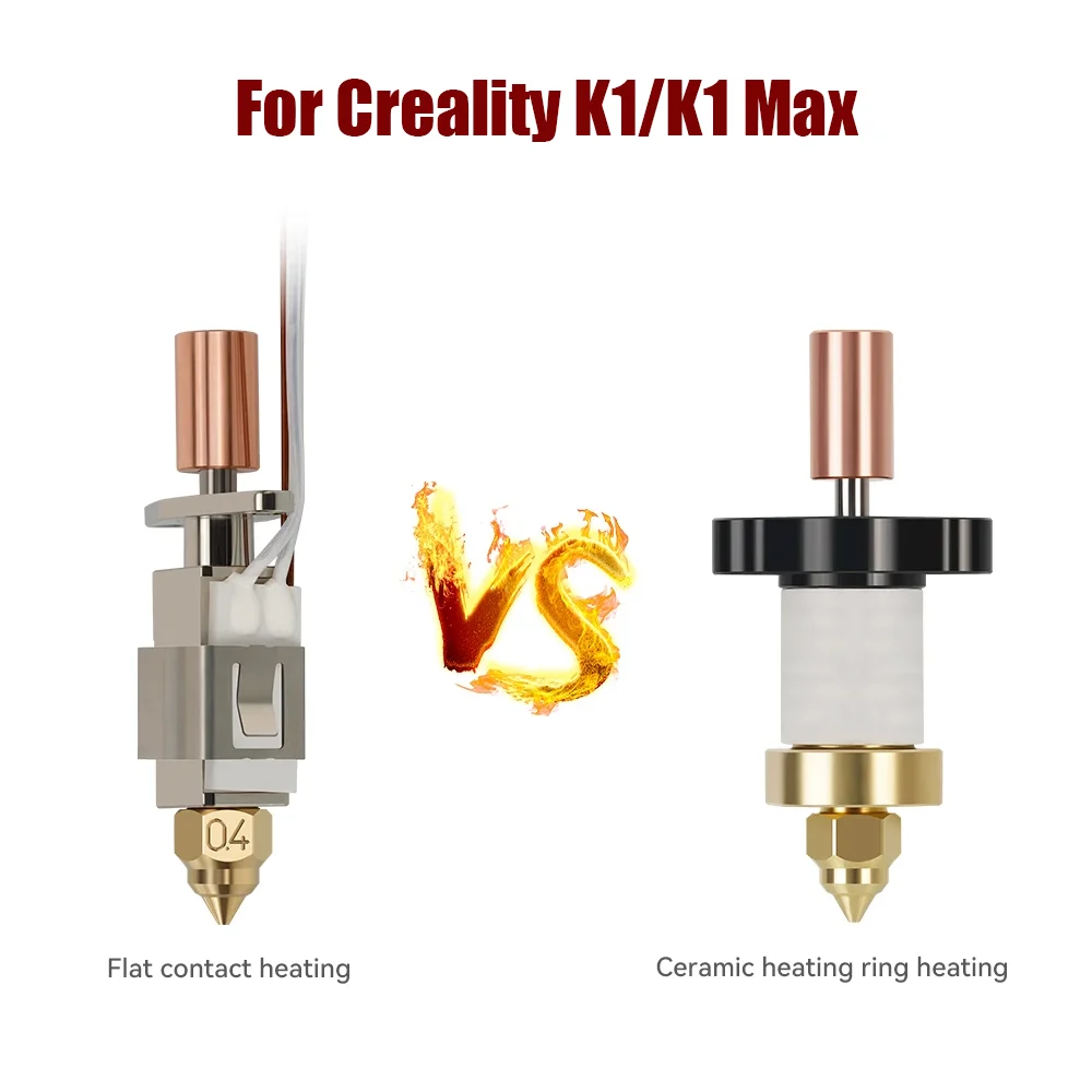 

Обновленный комплект Hotend 300 °C для Creality K1/K1 Max, набор керамических нагревательных блоков, Высокоскоростной экструдер для высокопоточной печати