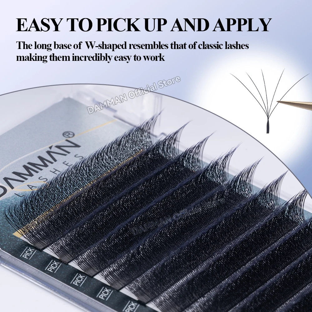 Damman 5D W Shape Eyelashes Extensions D Curl Hand-made Lash Extensions Soft 0.05 8-15mm 5D Lashes Eyelash Extension Supplies
