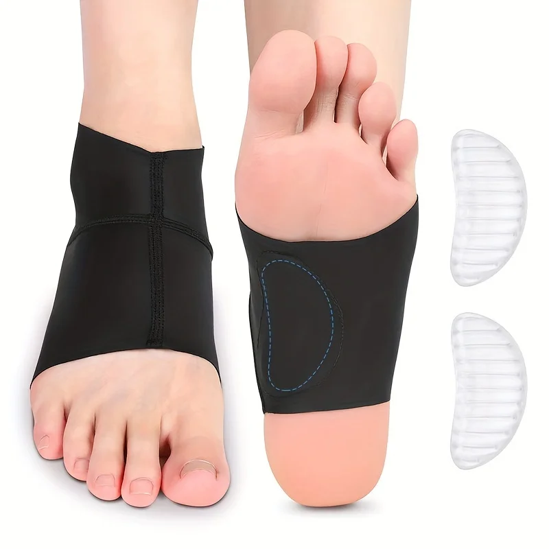 2pcs Compression Arch Support Braces for Both Men And Women (Includes Gel Pads), Providing Heel And Ankle Stability for Running