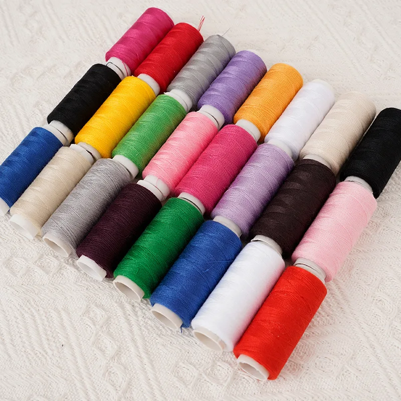 12 Colors Handmade DIY Sewing Thread Set, Household Polyester 402 Sewing Threads, Colorful Small Spool Clothes Repair Thread Kit