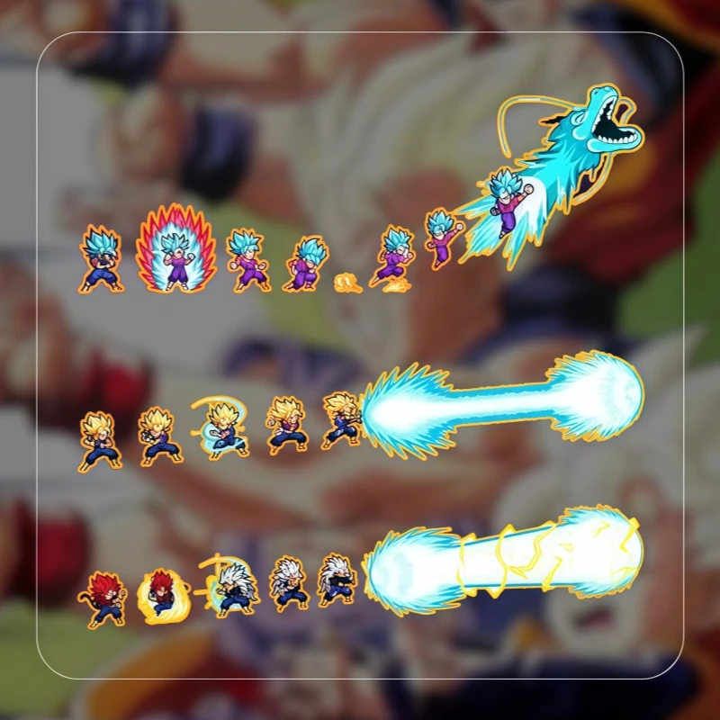 Dragon Ball pixel style car sticker cartoon anime Goku and Vegeta launching energy wave decal luggage helmet graffiti toy gift view 2