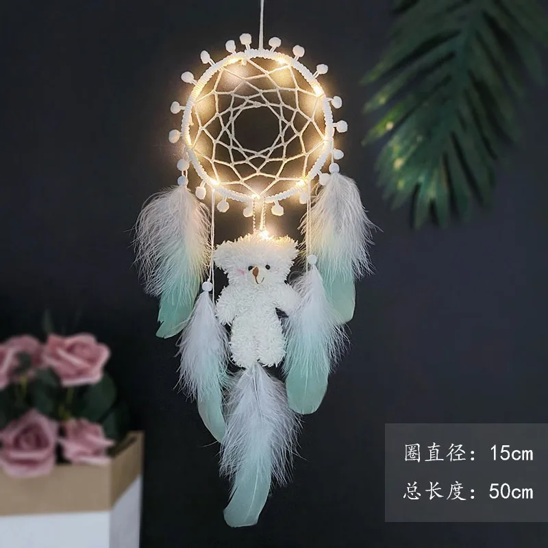 White Moonlight Bohemian Dreamcatcher Wind Chime Pendant Mori Style Girly Hanging Ornament for Garden Tent  Decor Birthday Gift