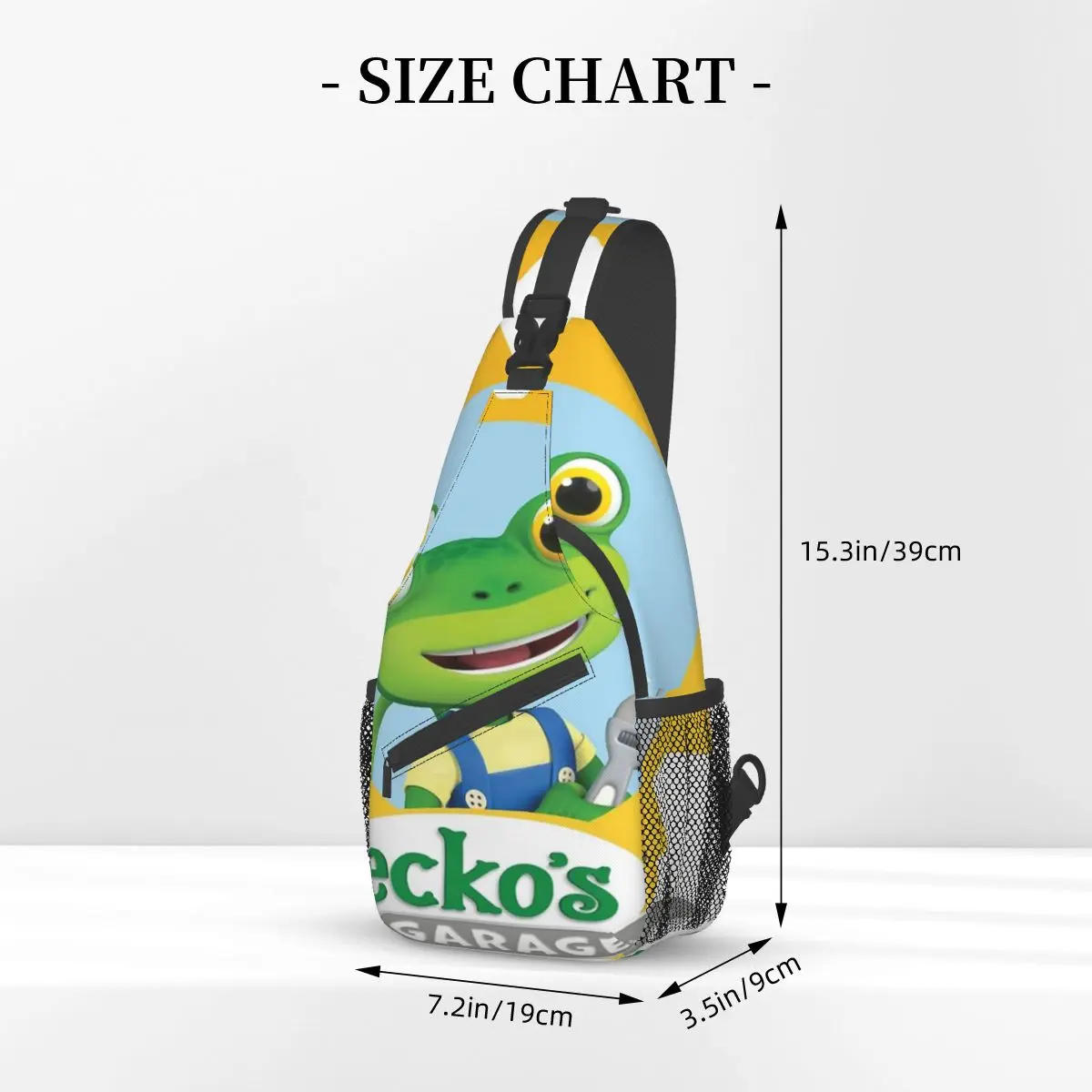 Geckos Garage Kids Gecko\'s Gg Greeting Chest Bag Modern With Zipper Mesh Bag School Cross chest bag Multi-Style