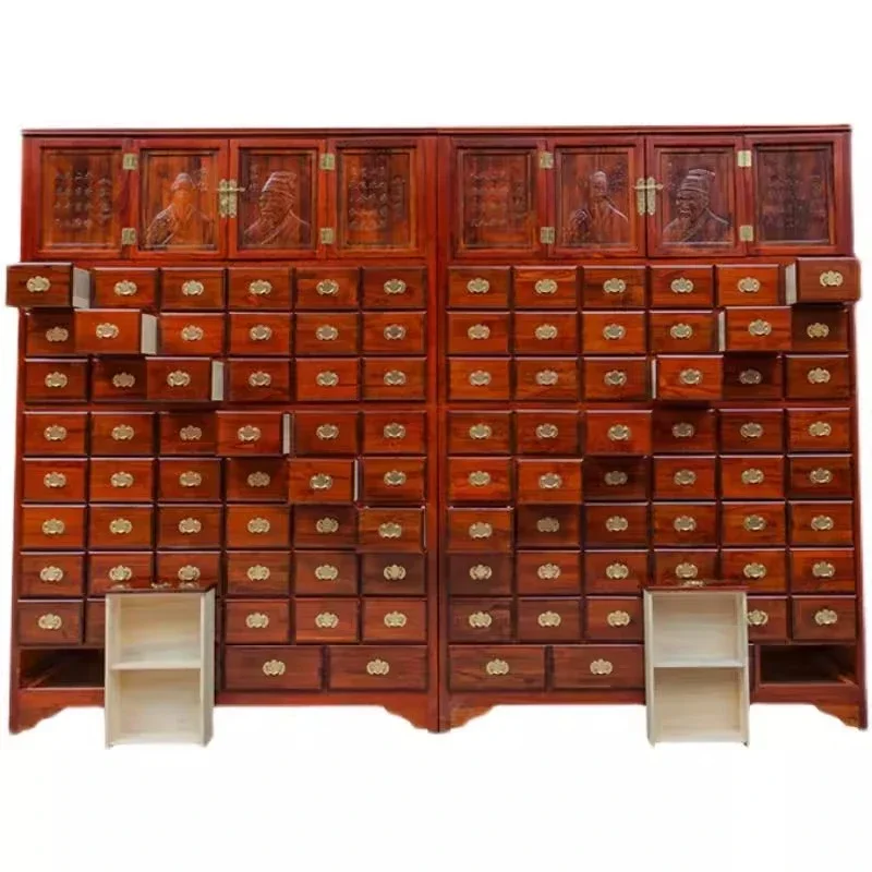 Traditional Chinese medicine cabinet, solid wood e****mical wooden traditional Chinese medicine cabinet, bucket traditional